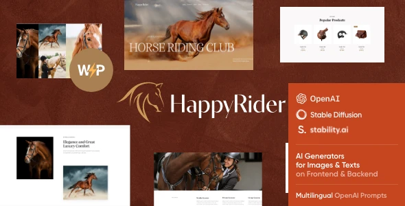 Happy Rider – Horse School & Equestrian Center WordPress Theme